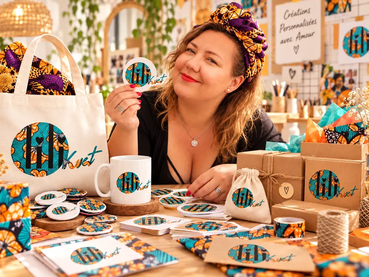 La fondatrice entourée de goodies LiliKwet